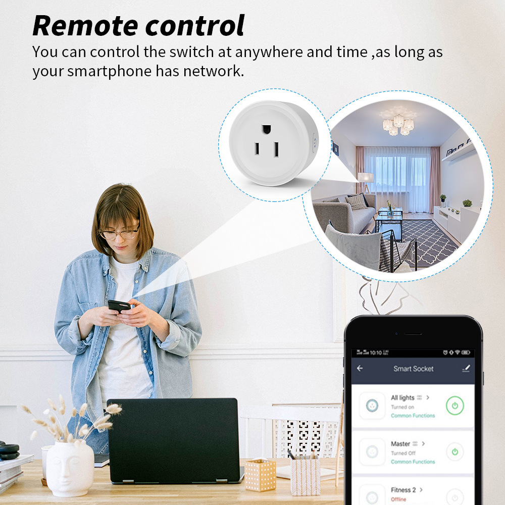 스마트 플러그 10A WiFi 미국 콘센트 소켓 100-240V 타이머 Alexa Google Assistant CozyLife APP/홈 자동용 음성 제어 그룹