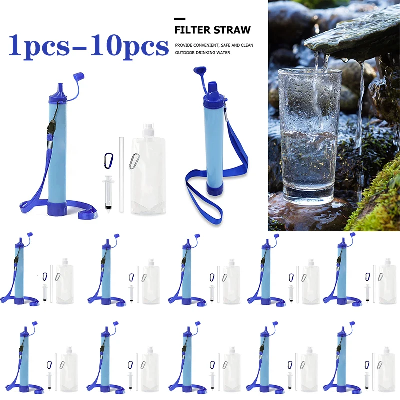 1 Stück-10 Stück Outdoor-Wasserreiniger im Freien Camping Camping Wandern Notfallleben Tragbarer Filter Geeignet für Bäche, Seen