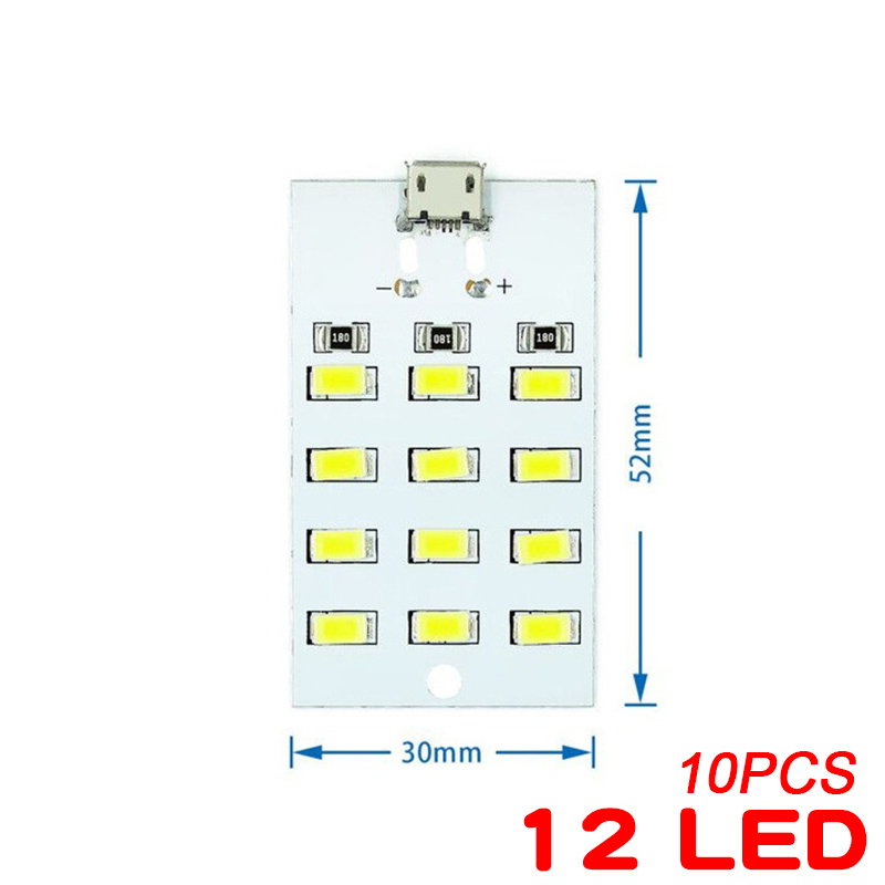10ชิ้น5730 SMD 5V 430mA ~ 470mA สีขาวไมโคร USB 5730แผงไฟ LED USB Mobile Light ฉุกเฉินไฟกลางคืน