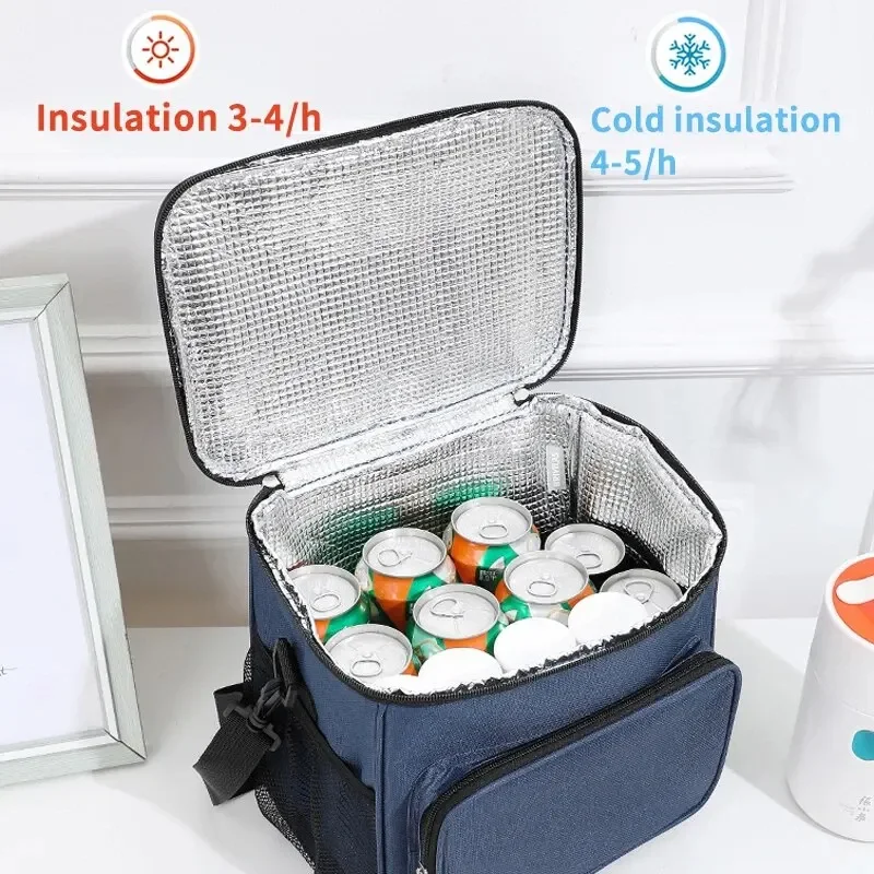 Práctica bolsa aislante gruesa Oxford de hombro Manual de gran capacidad para Picnic al aire libre, Camping y almuerzo