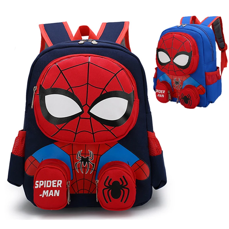 Spiderman กระเป๋าเป้สะพายหลัง Super Heroes นักเรียนโรงเรียนกระเป๋าการ์ตูน 3d สเตอริโอโรงเรียนอนุบาลกระเป๋าเป้สะพายหลังกระเป๋าเดินทางเด็กของขวัญ
