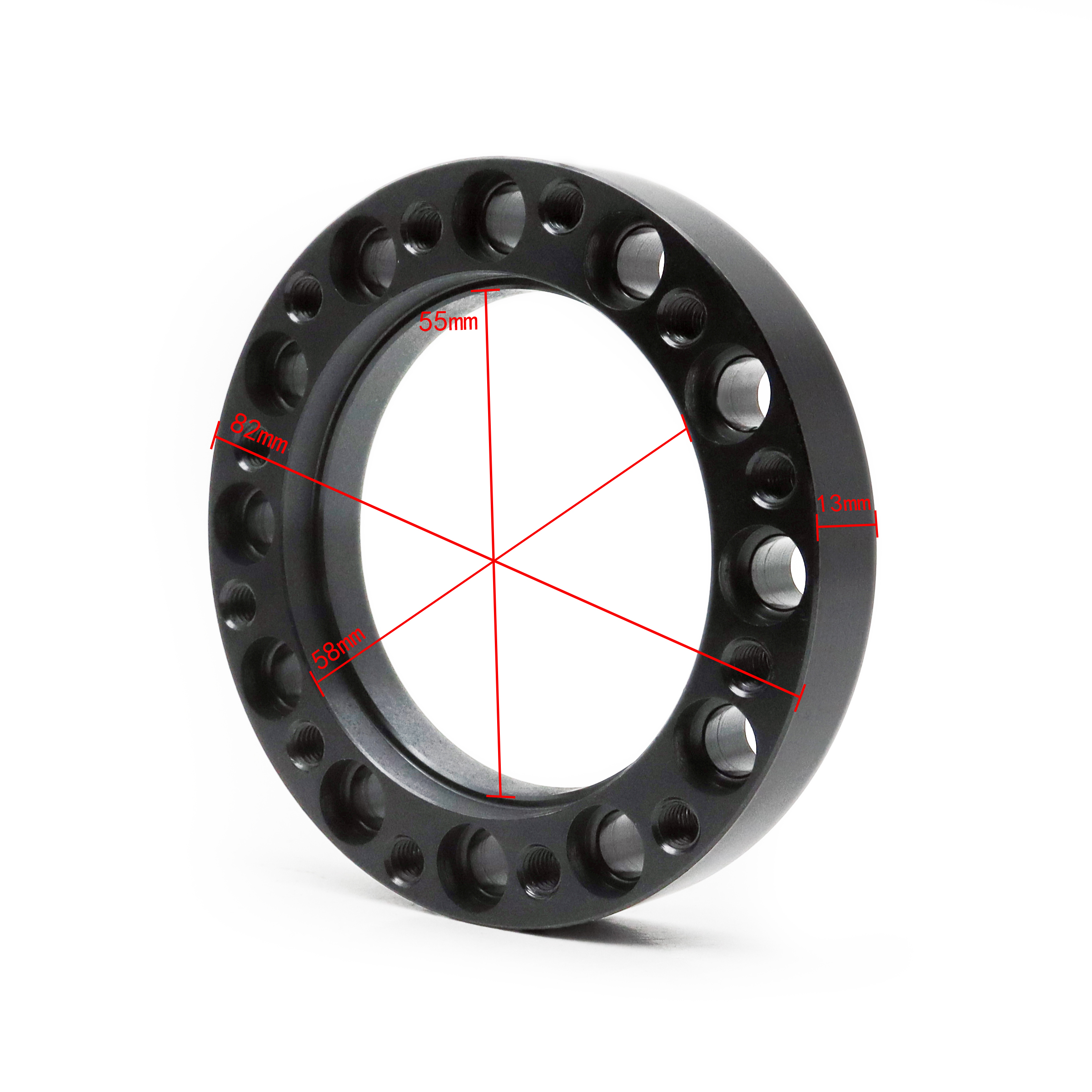 Universal Lenkradnabe Spacer 13/51/76/101/128 MM Lenkradnabe Boss Kit Adapter Spacer Schwarz