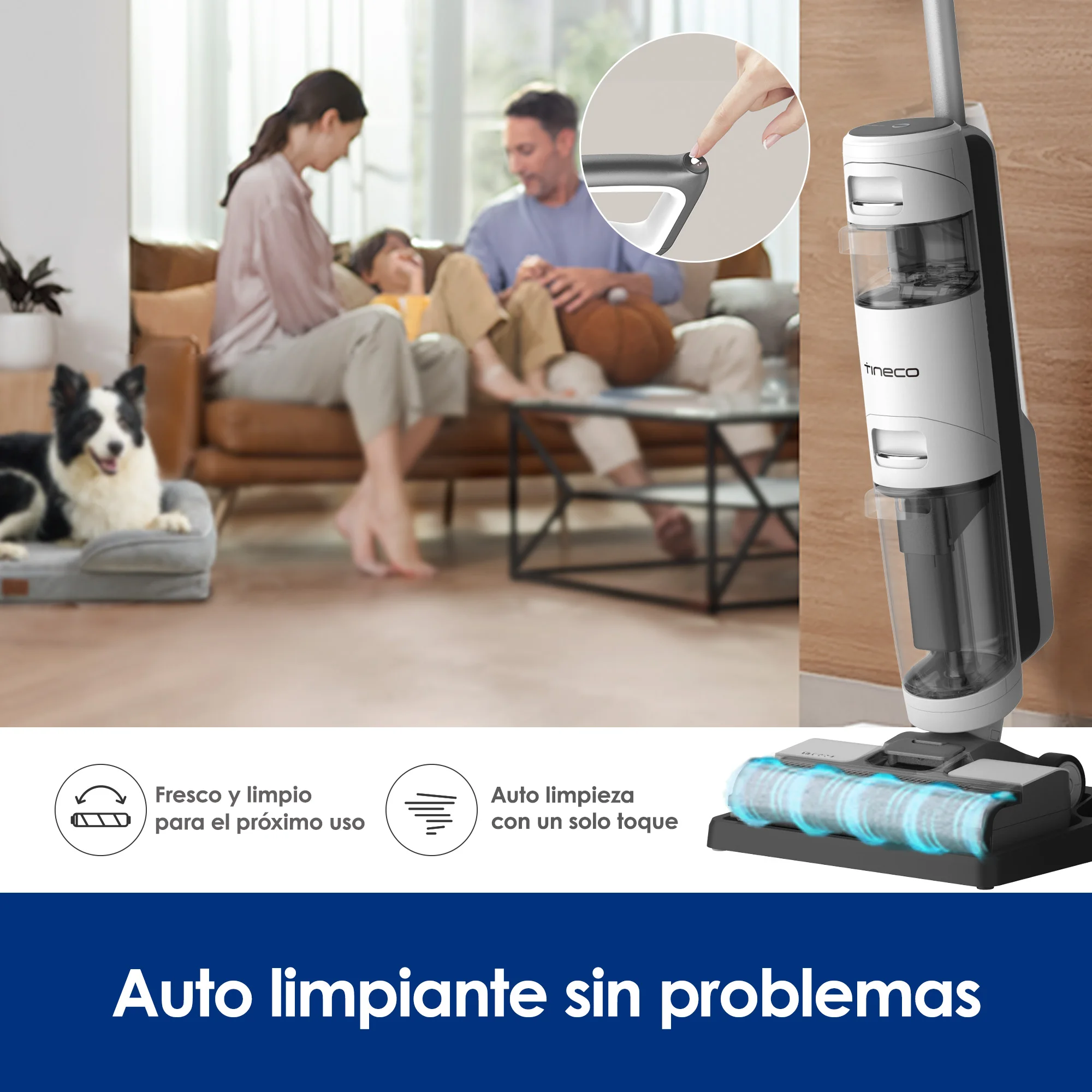 Tineco Aspiradora en seco y húmedo iFloor 3 Breeze Plus Limpiadora y fregona de Pisos inalámbrica Liviana, Limpia Tus Pisos Duros en un Solo Paso
