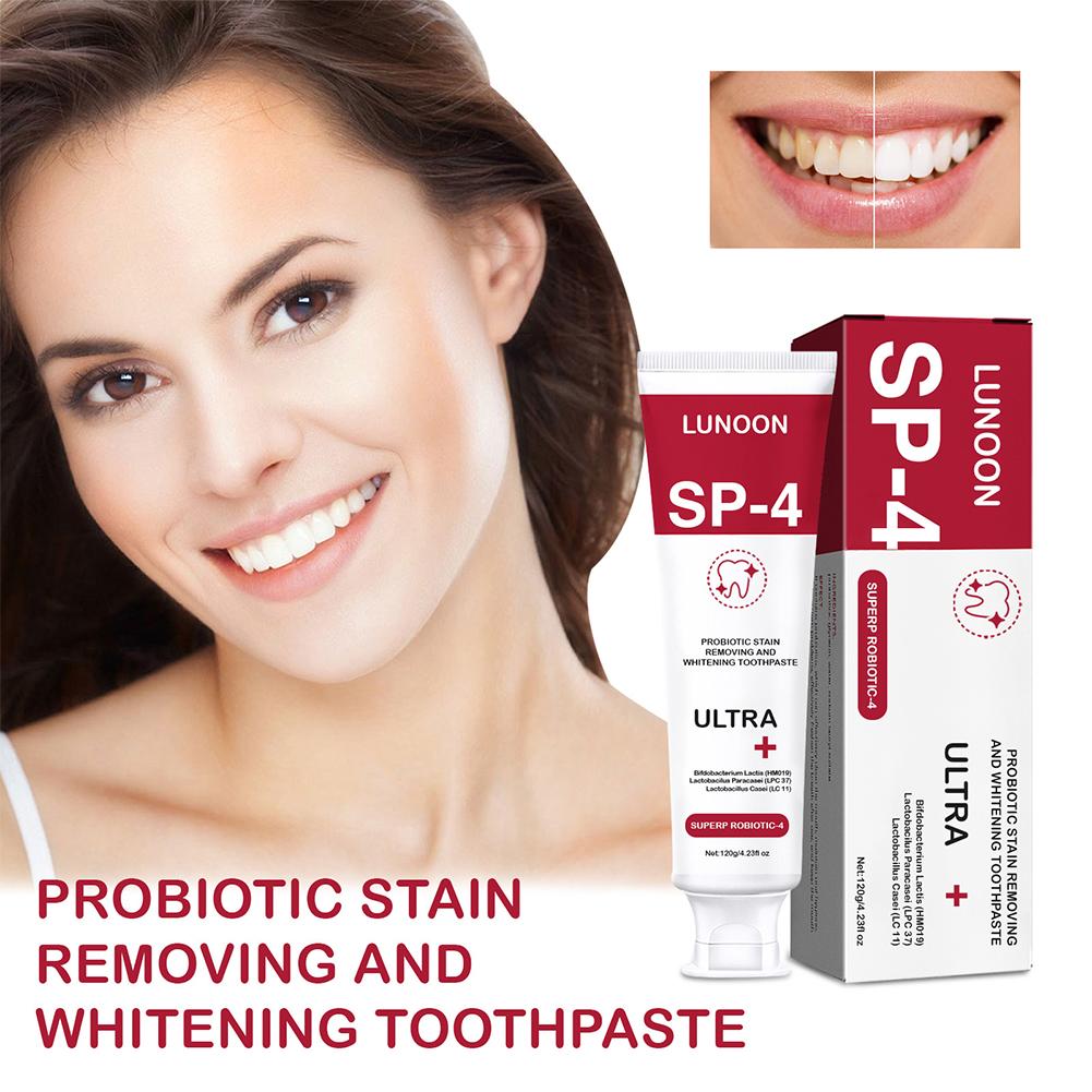 Pasta de dientes probiótica Sip-4, pasta de dientes con brillo, eliminación de manchas, Sp-6, aliento fresco, blanqueamiento dental, 100g/120g