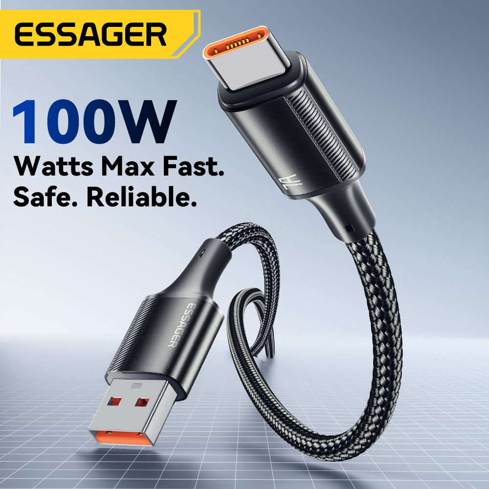 Cable Essager 7A USB tipo C para Realme Huawei P40 Pro 100W Cable de carga rápida USB-C Cable de datos para Samsung Xiaomi Poco F3