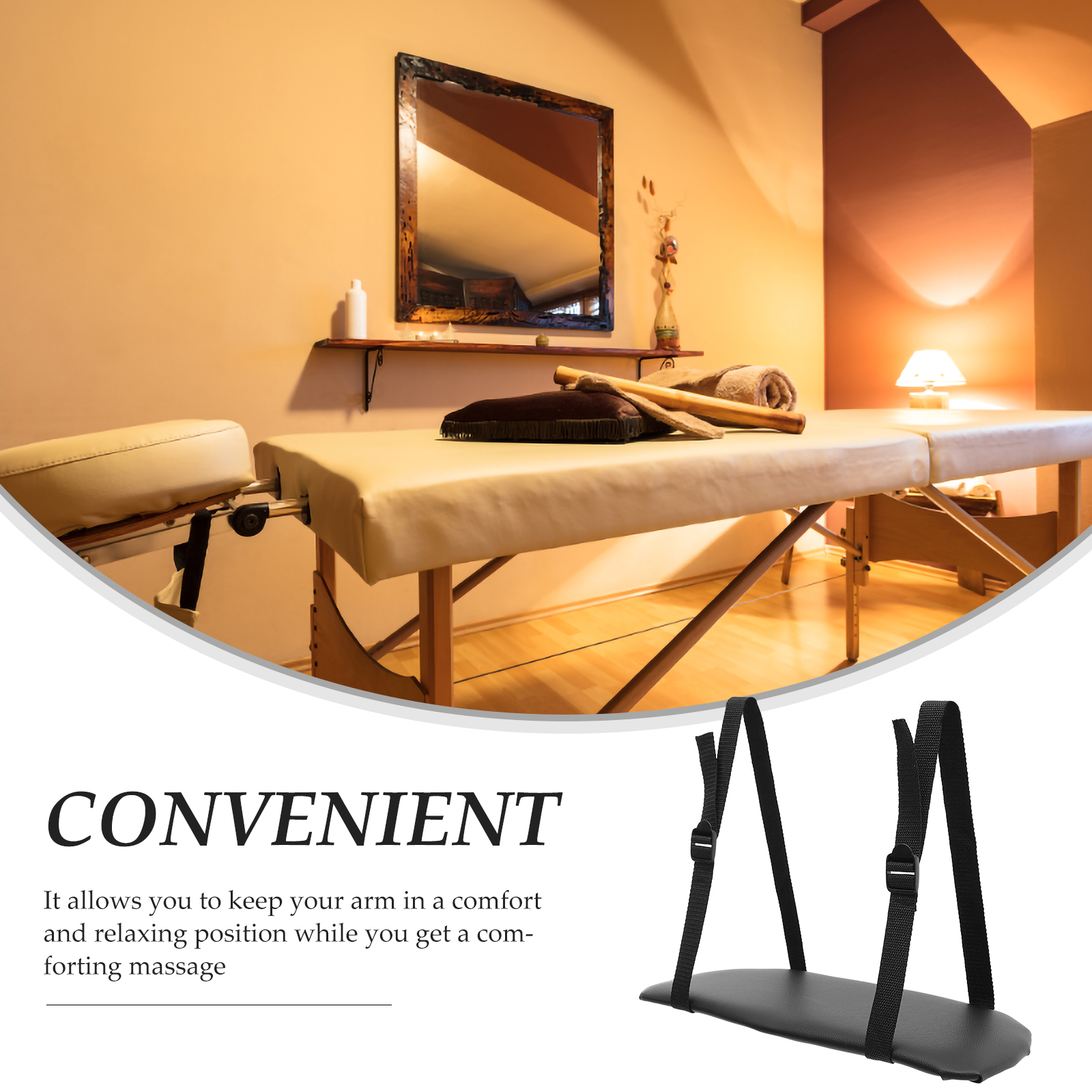 สีดําที่วางแขนสนับสนุนเตียงนวด Handrail ความงามตารางเครื่องมืออุปกรณ์สปาปฏิบัติที่เท้าแขนสําหรับนวดโต๊ะเตียง