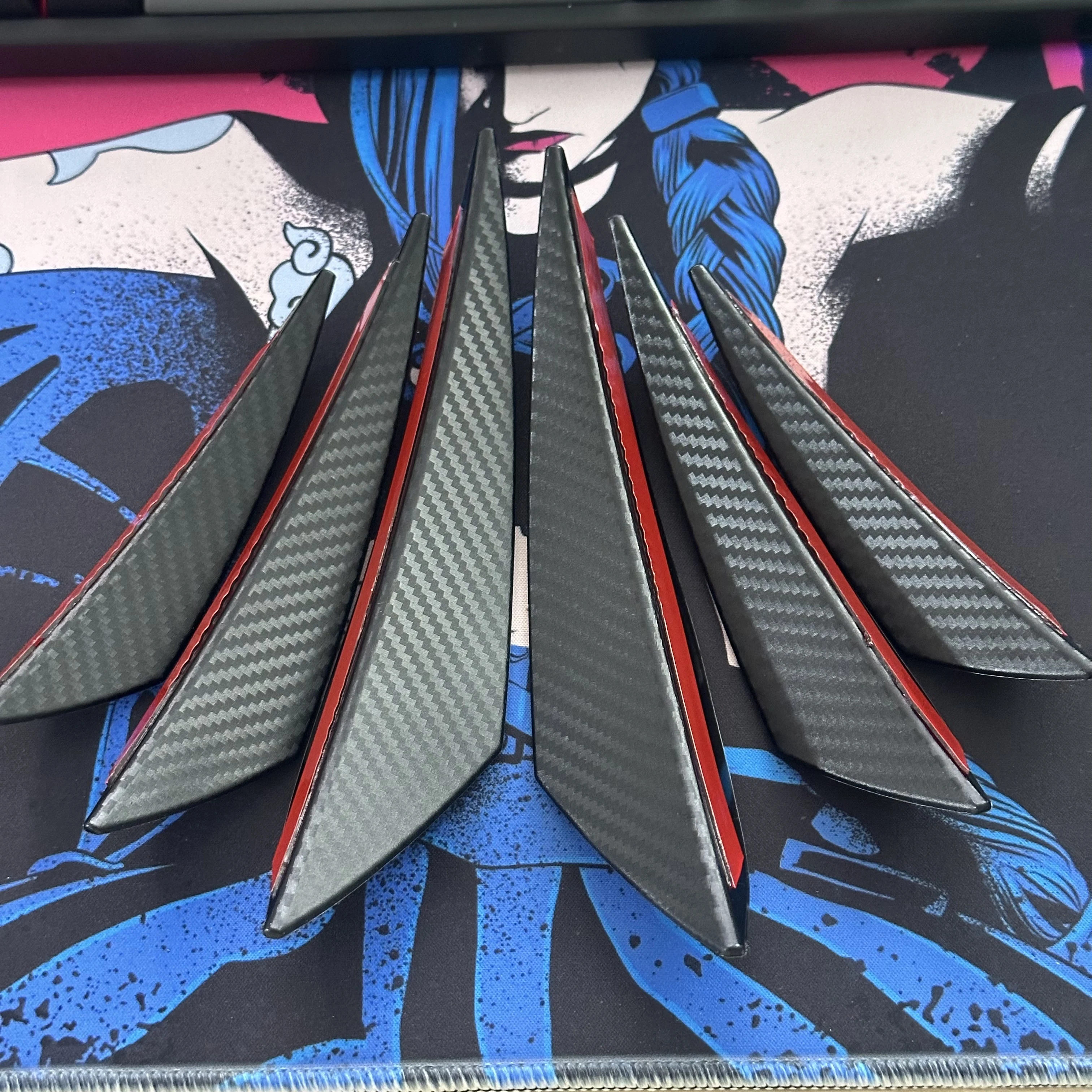 6 stücke Universal Frontschürze Lip Dekoration Diffusor Splitter Flossen Körper Spoiler Canards Wertigkeit Kinn Auto Tuning Canard