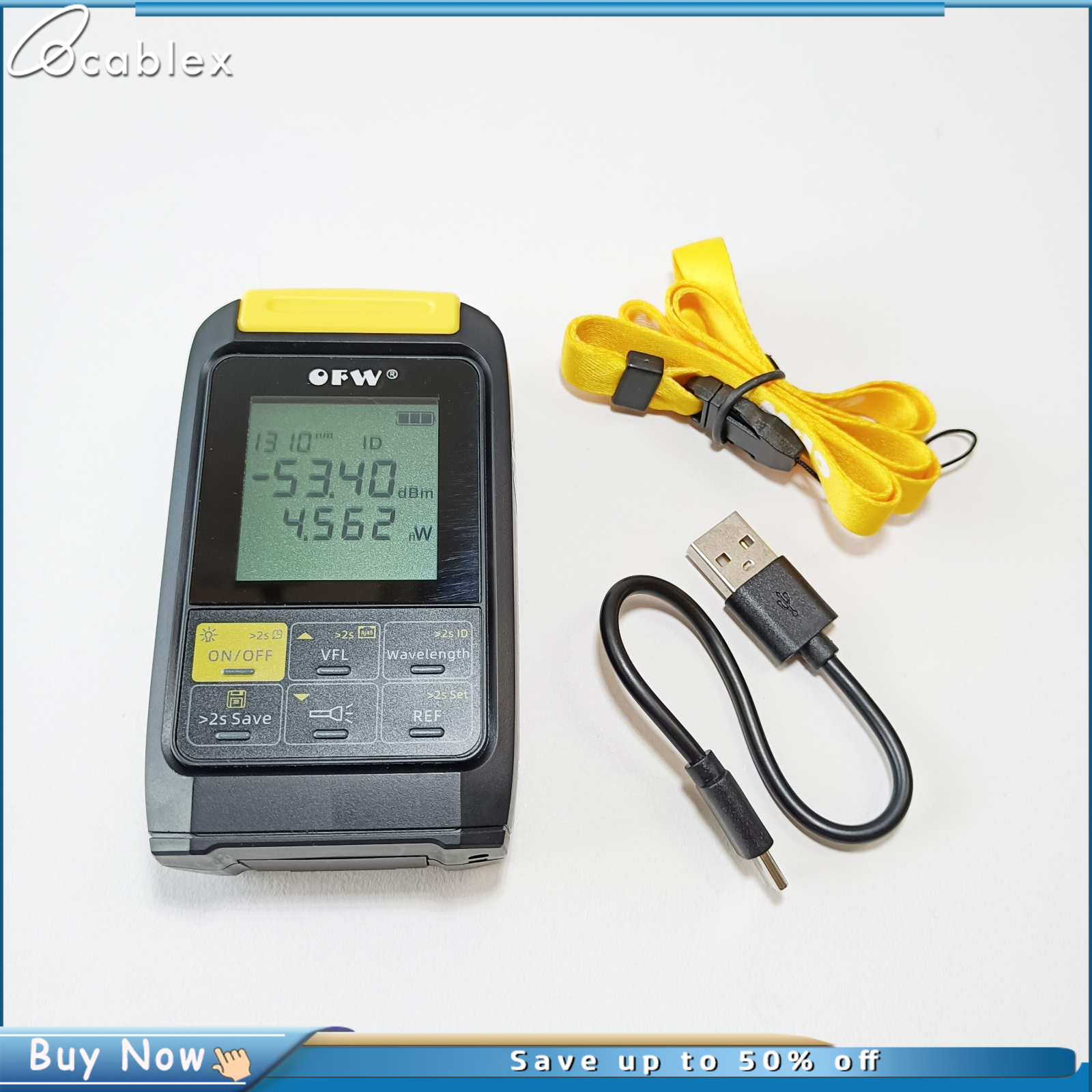 4in1 แบตเตอรี่ชาร์จ Optical Power Meter Visual Fault Locator เครื่องทดสอบสายเคเบิล 5 กม.20 กม.30 กม.VFL