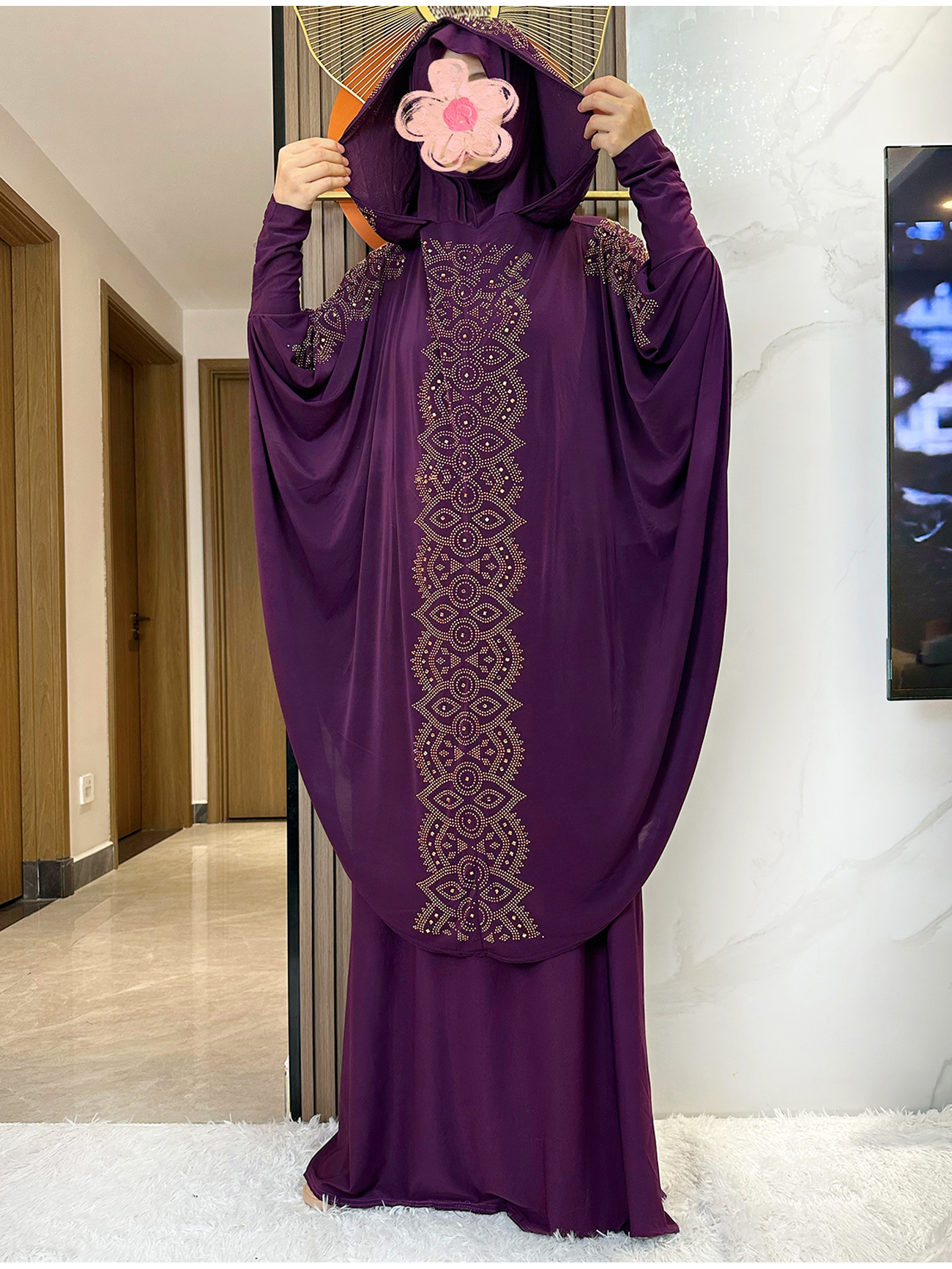 Novo dubai ramadan muçulmano conjunto de oração feminino com capuz hijab com saia longa turquia-africano dubai islam senhora pano kaftan abaya