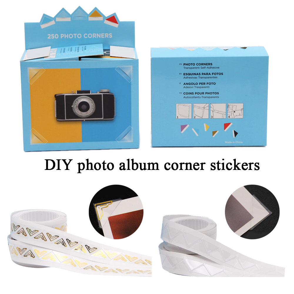 250/500pcs Self Adhesive Corner Scrapbook Handmade DIY Scrapbooking Photo Albums Corner Sticker Direct Pumping Frame Decor