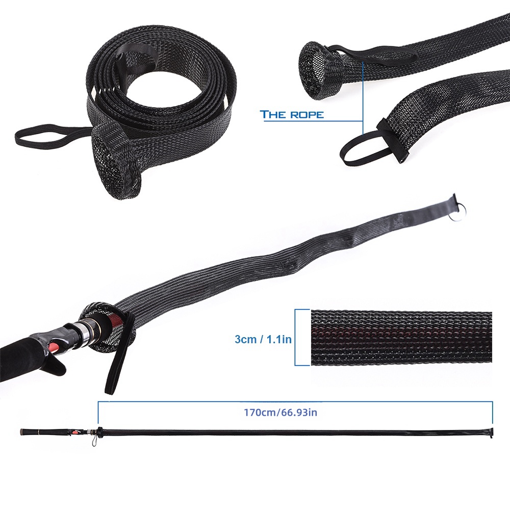 Angelrute Abdeckung Spinning Rod Sleeve Abdeckung Angelrute Socke Pole Handschuh Casting Eis Net Rohr Abdeckung Angelrute Schutz