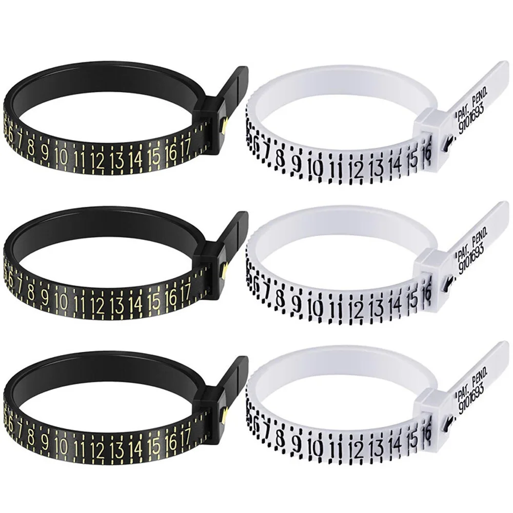 UK/US/EU/HK/JP Ring Sizer Finger Circumference Size Measurement Belt Measuring Reusable Finger Size Gauge Jewelry Sizing Tool