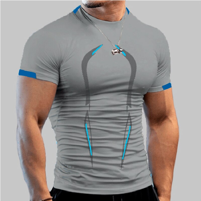 Maglietta da uomo nuova a compressione da uomo Fitness Gym Super Hero Sport T-shirt da corsa Allenamento fitness Manica corta traspirante ad asciugatura rapida