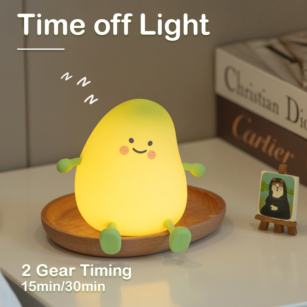 LED Birne Obst Silikon Nachtlicht 7 Farben Dimmen Touch USB Aufladbare Cartoon Nachttischlampe Schlafzimmer Dekor Nettes Kind Geschenk