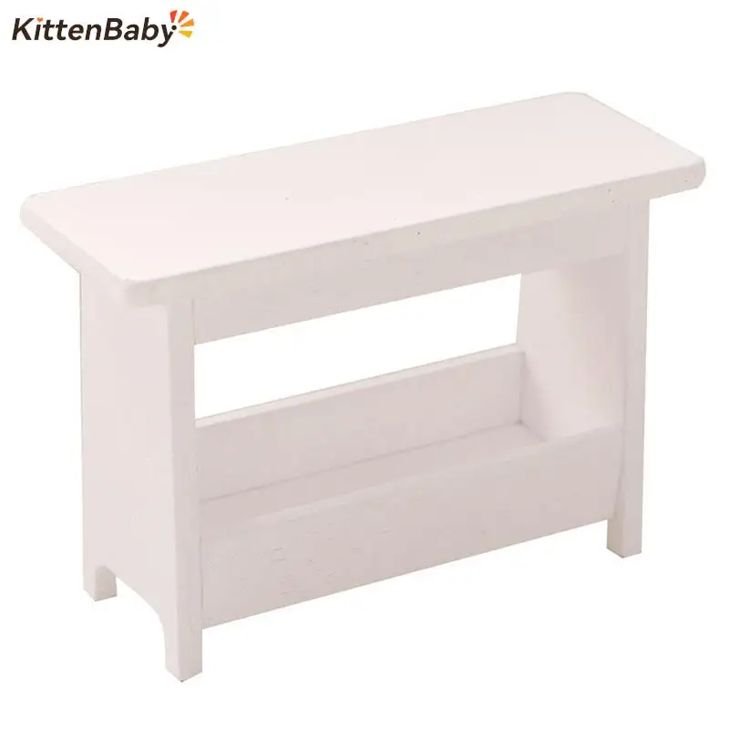 Mesa de escritorio de madera en miniatura para casa de muñecas, muebles de juguete, accesorios, 1:12, 1 unidad