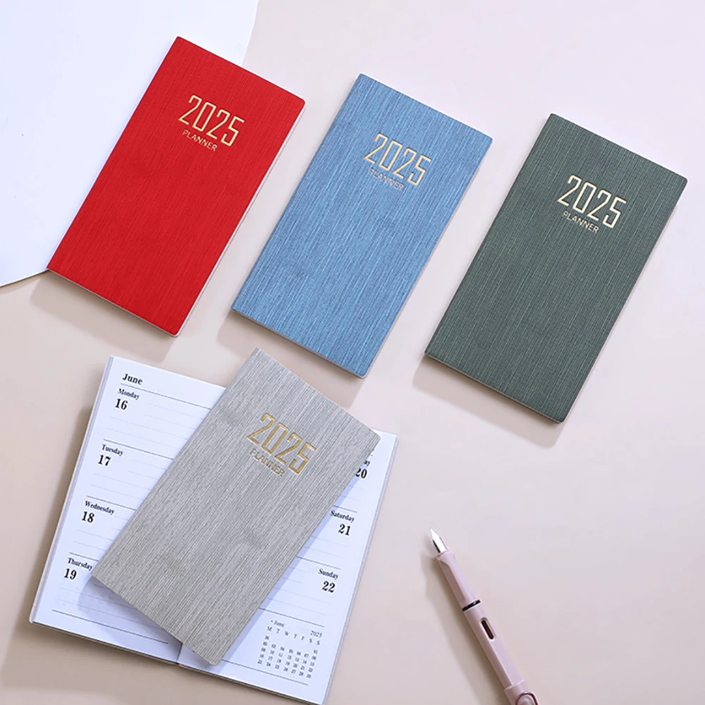 2025 A6 Pocket Notebook 365 Days Notepad Diary Notebook Day Week Month Planner Office School Stationery