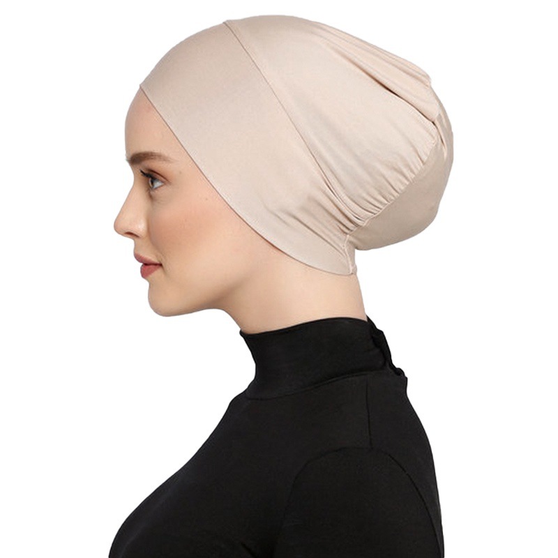2024 Nieuwe Zachte Elastische Moslim Mode Hijab Undercaps Vrouwen Hoofddoek Hoed Chemo Hoeden Haarverzorging Effen Kleur Tulband Motorkap
