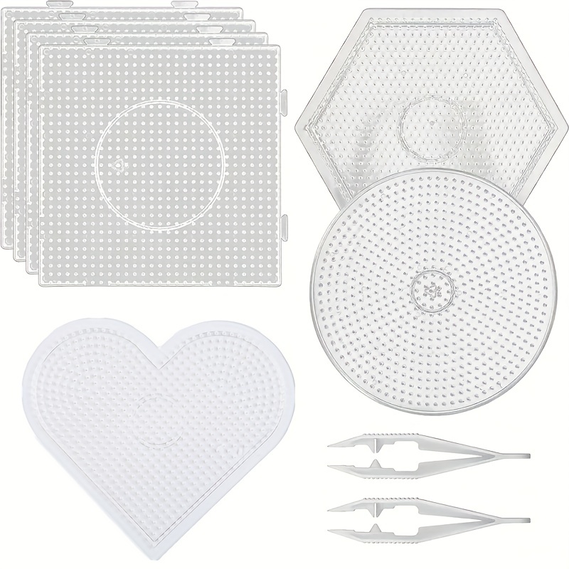 2,6 mm große durchsichtige Kunststoff-Sicherungstafeln, Perlen, Stecktafeln, Hama-Perlen, Pinzette, kreatives DIY-Schmuckhandwerk für Kinder, Bastelperlen