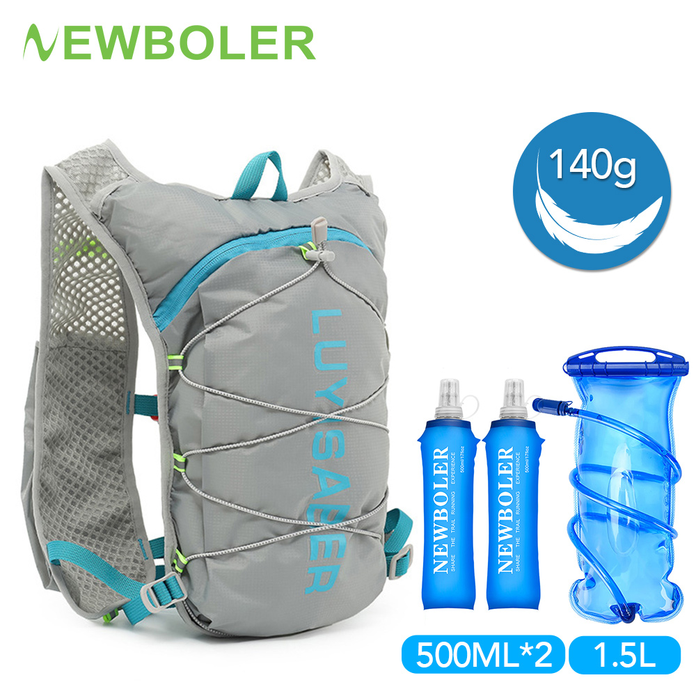 Correndo, ciclismo, trilha, caminhadas, maratona, mochila ultraleve para bolsa de água ao ar livre, bolsa de água de 1,5L, garrafa de água de 500ML