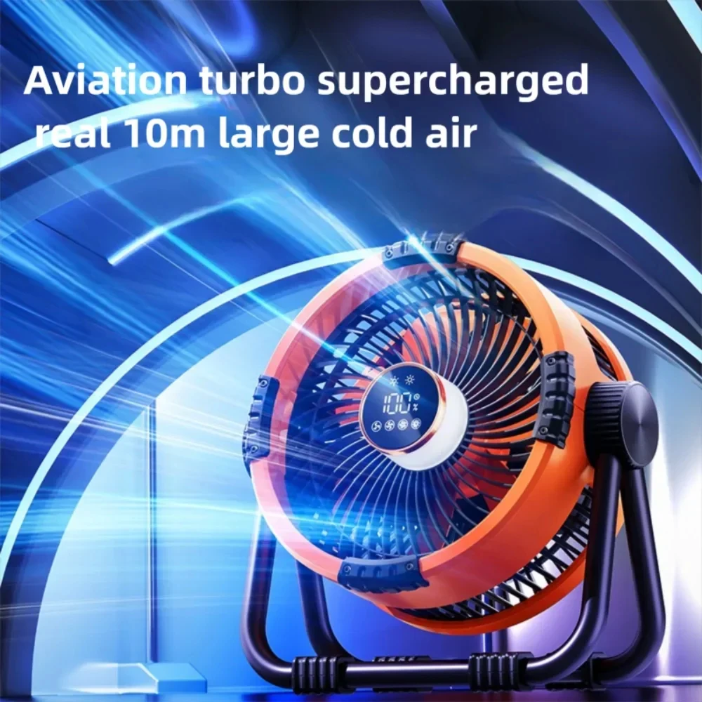 Multifunktionaler Outdoor-Camping-Ventilator, wiederaufladbarer Deckenventilator mit 3-Gang-Nachtlicht und tragbarem Powerbank-Ventilator