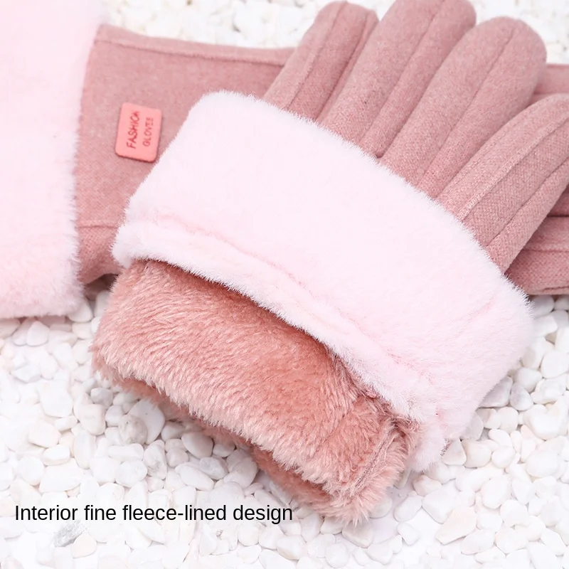 Handschuhe Neue frauen Winter Reiten Heißer Verkauf Warme Plus Fleece Verdickt Touchscreen Kalt Winddicht De Fleece Handschuhe