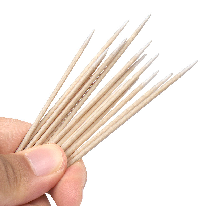 300/500/1000 pz 10cm tampone di cotone donne trucco Cotton fioc punta per bastoncini di legno naso orecchie pulizia ciglia colla strumenti di rimozione