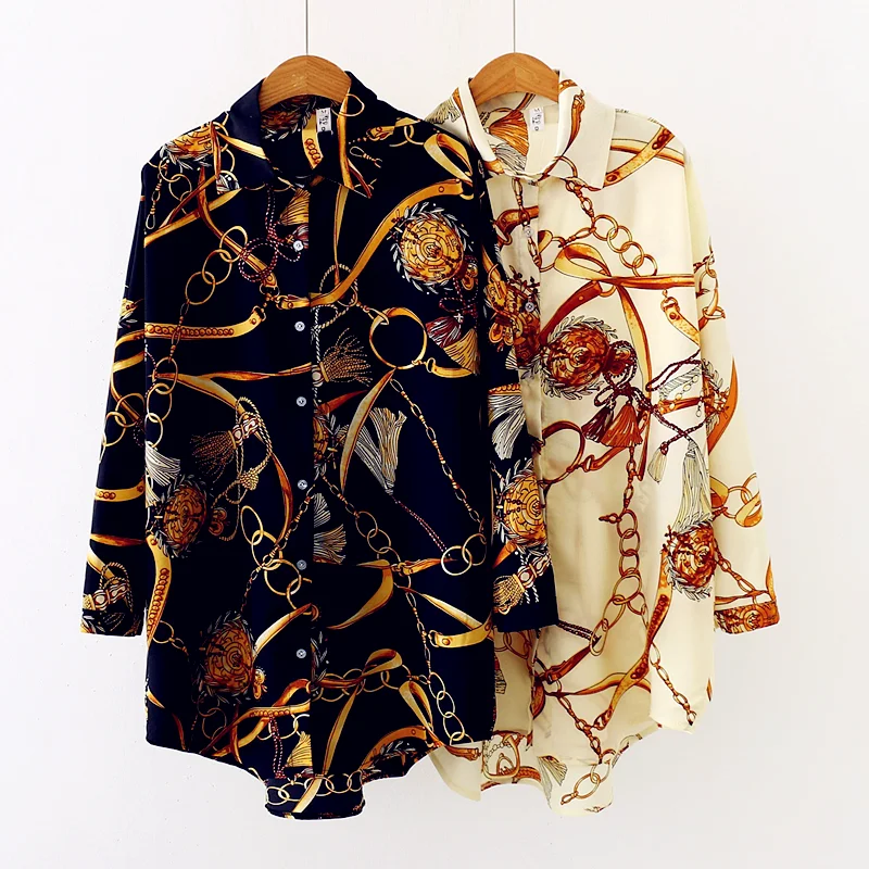 Mode Frauen Shirts Vintage Taste Tees Bluse Chiffon Sexy Große Große Top Lose Beiläufige Tops Plus Größe Strickjacke