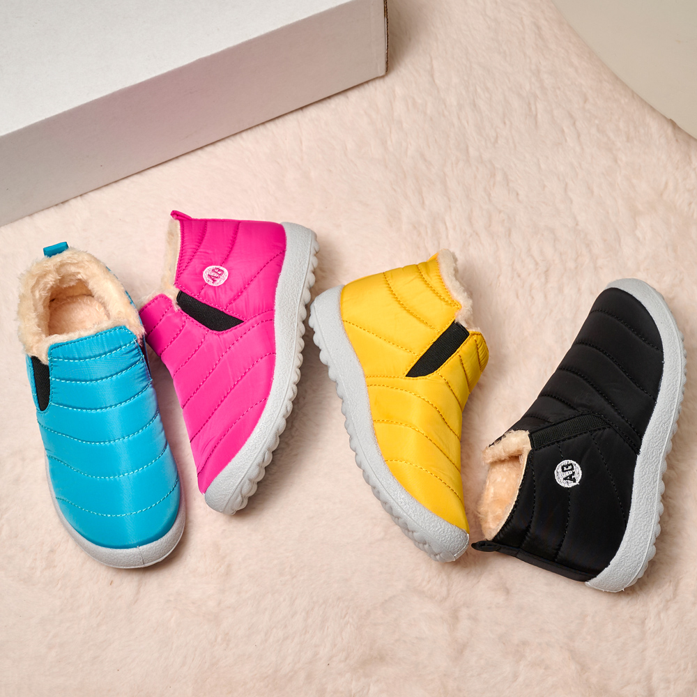 Botas infantis de inverno de pelúcia antiderrapante sapatos de algodão à prova dwaterproof água bonito sapatos infantis pele quente botas de neve