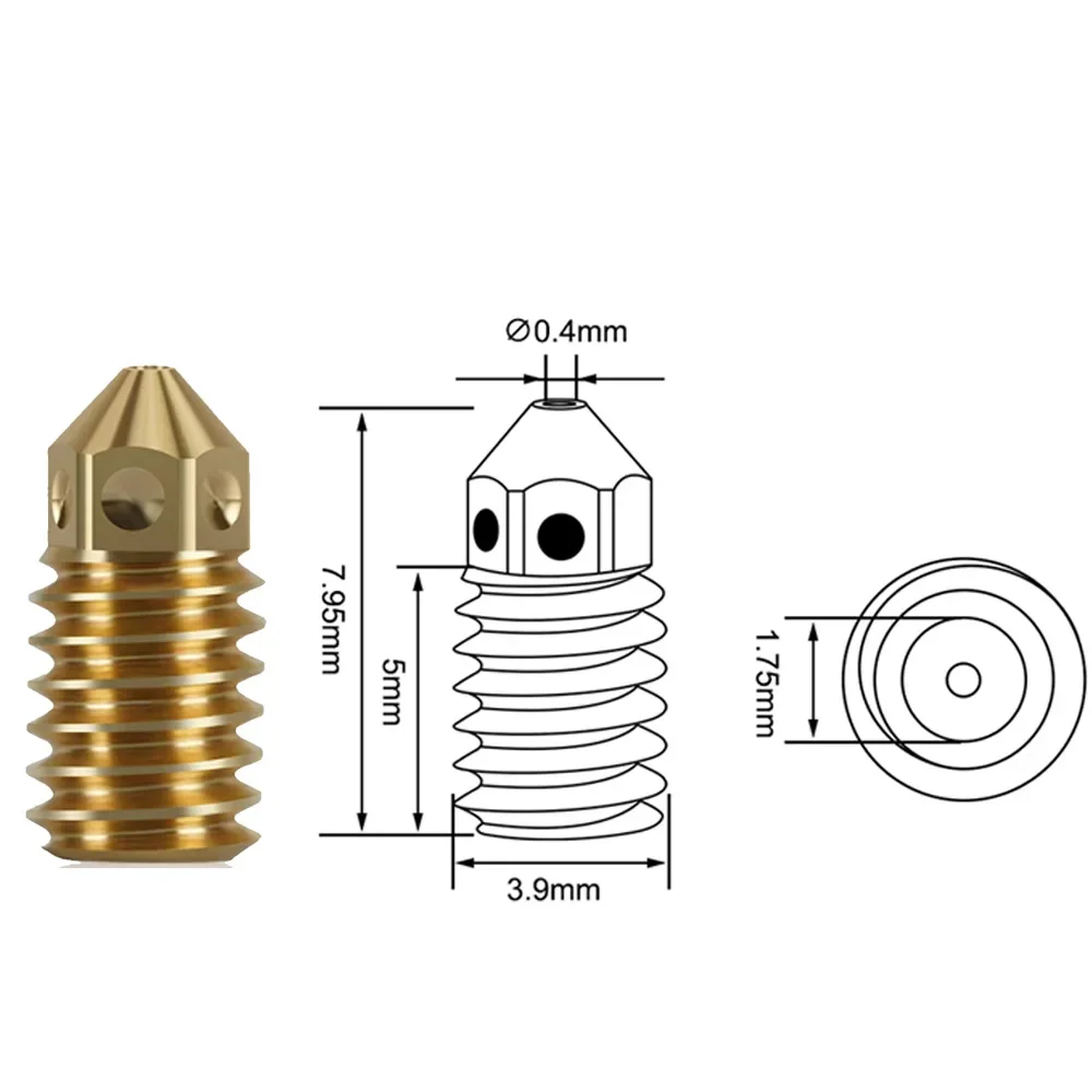 Nozzle For Bambu Lab A1/A1 Mini 0.2 0.4 0.6 0.8mm Hard steel replaceable Nozzle For Bambulab A1 Upgrade Hotend