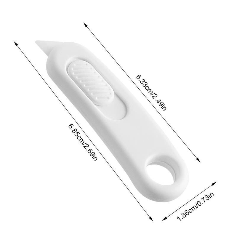 Cuchilla de cerámica para manualidades, Mini cuchillo de caja retráctil, abridor de letras con orificio para llavero