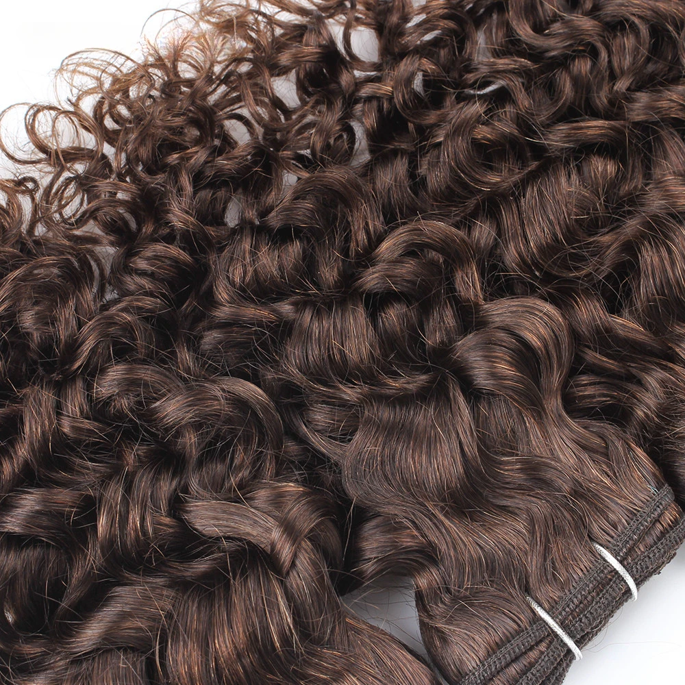 2/4 Chiếc Sóng Nước Tóc Bó 50 Gam/cái Nâu Đen 10 12 Inch Ngắn Bob Phong Cách Remy Tóc Của Con Người dệt Phần Mở Rộng