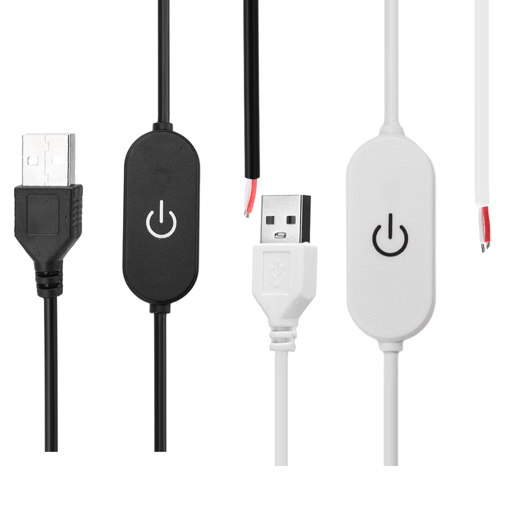 2A 5V 12V 24V USB Touch Dimmen Schalter Kabel 1,5M USB 2,0A zu 2 Draht Ausgang Dimmer Controller für Einfarbige LED Streifen Lichter