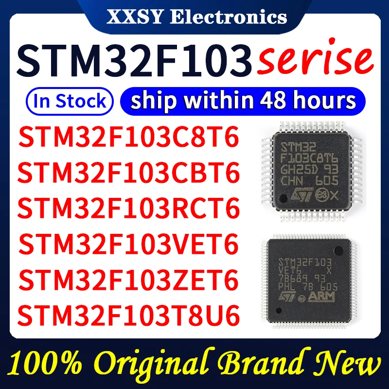 STM32F103C8T6 STM32F103CBT6 STM32F103C6T6A STM32F103RBT6 STM32F103RCT6 STM32F103RDT6 En stock 100% Original y nuevo
