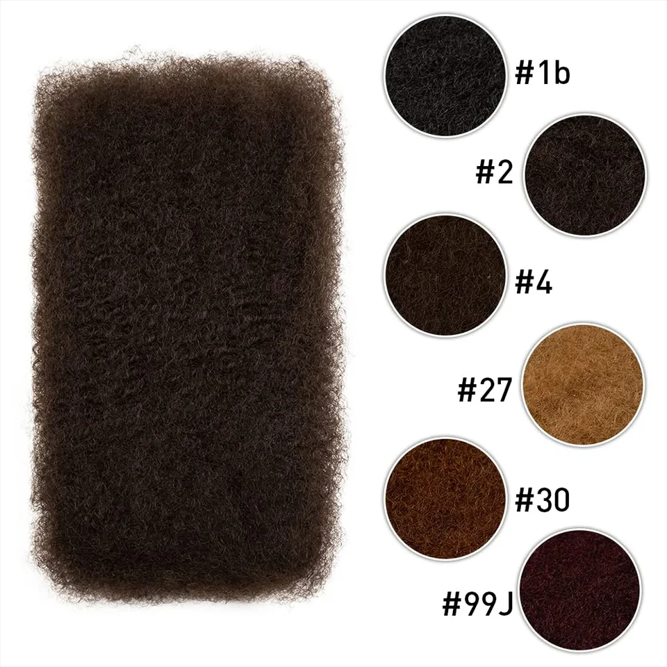 Cabelo afro crespo macio e leve em massa 100% cabelo humano com textura natural, uso confortável e duradouro cabelo virgem 16A