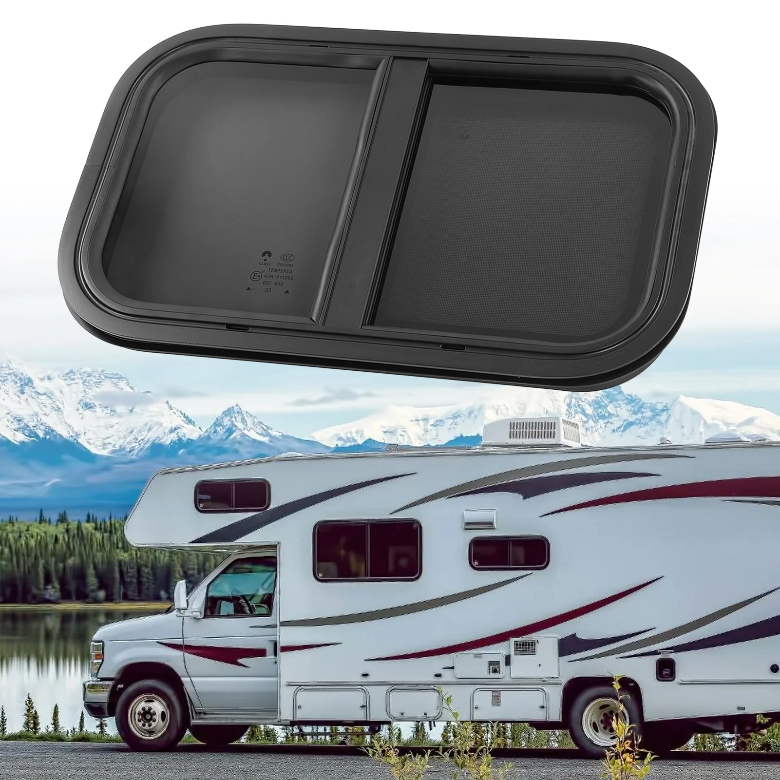 RV Push Pull Window Rounded Corner Waterproof Sealed UV Proof Smooth Polished For Camper Engineering Vehicle