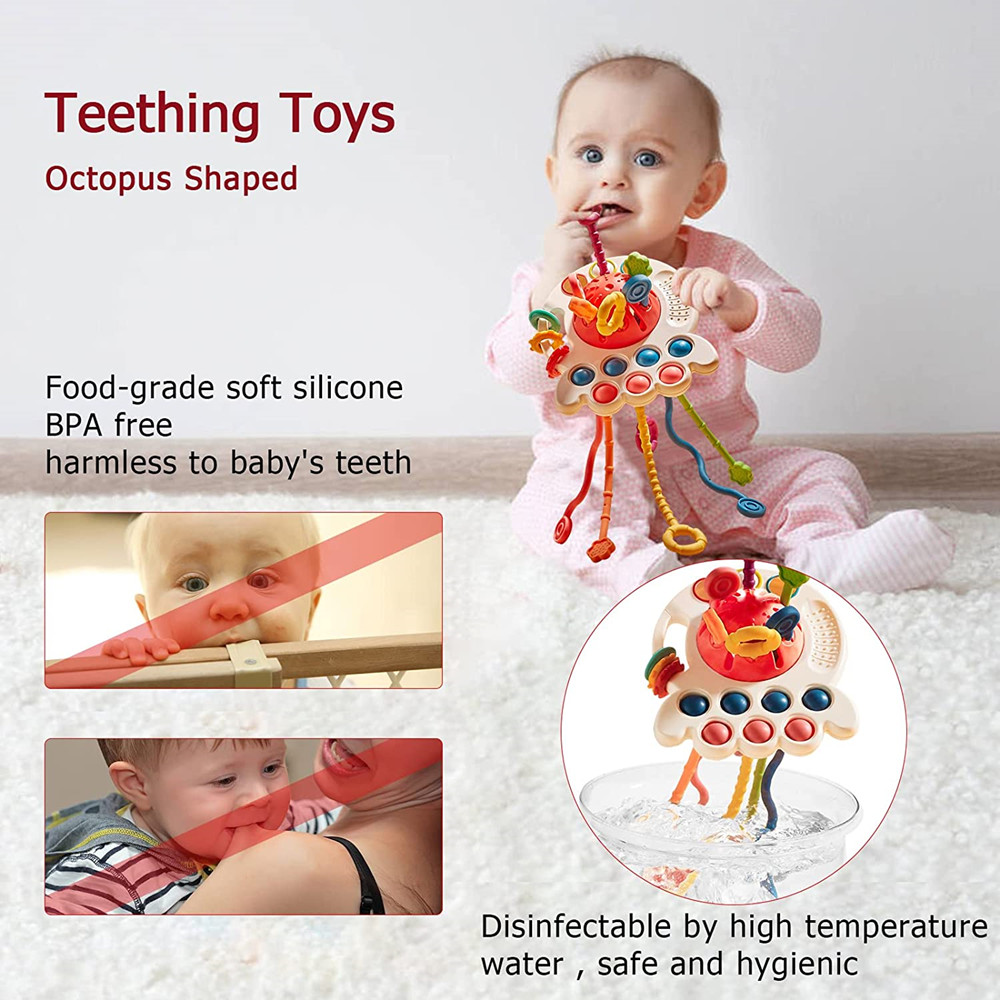 Cho Bé Cảm Giác Montessori Đồ Chơi Silicone Kéo Dây Đồ Chơi Cho Bé Từ 0 12 Tháng Mọc Răng Xe Máy Đồ Chơi Kỹ Năng Hoạt Động Đồ Chơi Cho 1-3 Năm Trẻ Sơ Sinh
