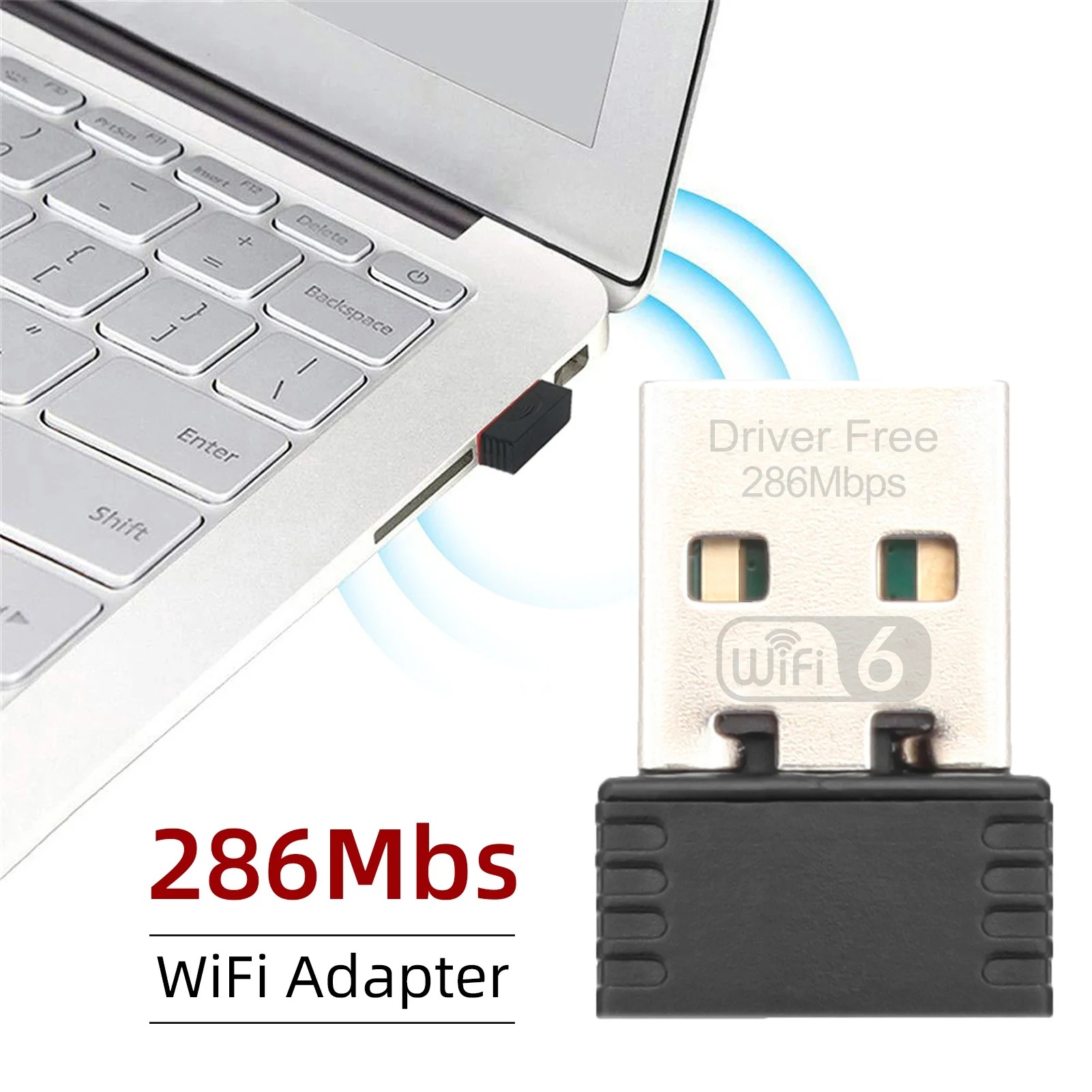 ミニ USB WIFI 6 ドングルネットワークカード 2.4GHz Wi-Fi Lan アダプタドライバ無料 PC ラップトップ Windows 7 10 11 300M 150M レシーバー