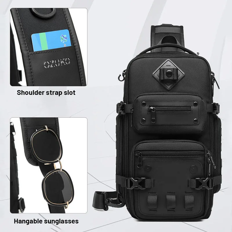 Bolsa de peito masculina ao ar livre tático um ombro crossbody saco de alta capacidade à prova dwaterproof água saco de esportes para homem bolsa de ombro