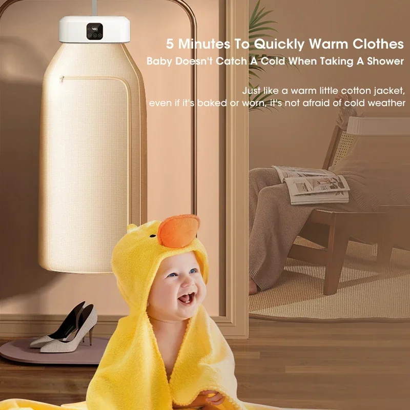 เครื่องอบผ้าไฟฟ้าอัจฉริยะแบบพกพาเครื่องอบผ้าแบบพับได้ Home Multifunctional Timed Fast เครื่องทําความร้อนเสื้อผ้าแห้งเงียบและมีพลังงานต่ํา