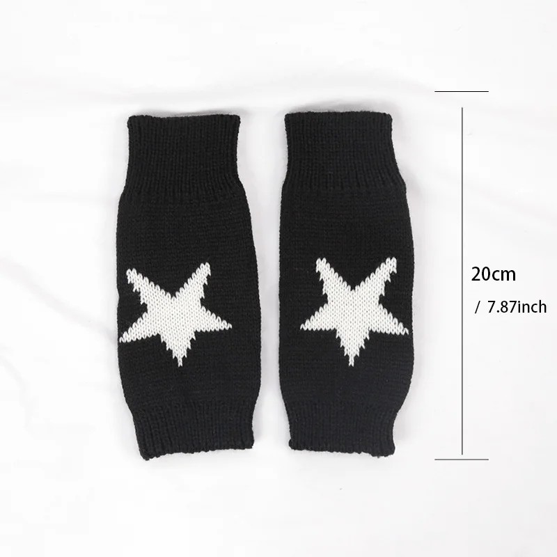 니트 반 손가락 장갑 소녀를위한 여성의 따뜻한 부드러운 겨울 장갑 Guantes Y2K 슬리브 소녀 로리타 고스 핑거리스 장갑