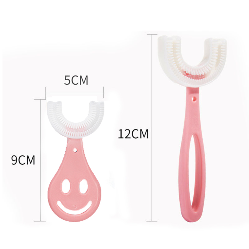 Cepillo de dientes para bebé, cepillo de dientes para niños en forma de U de 360 grados, mordedores, cepillo para bebé, limpieza de cuidado bucal de silicona para niños