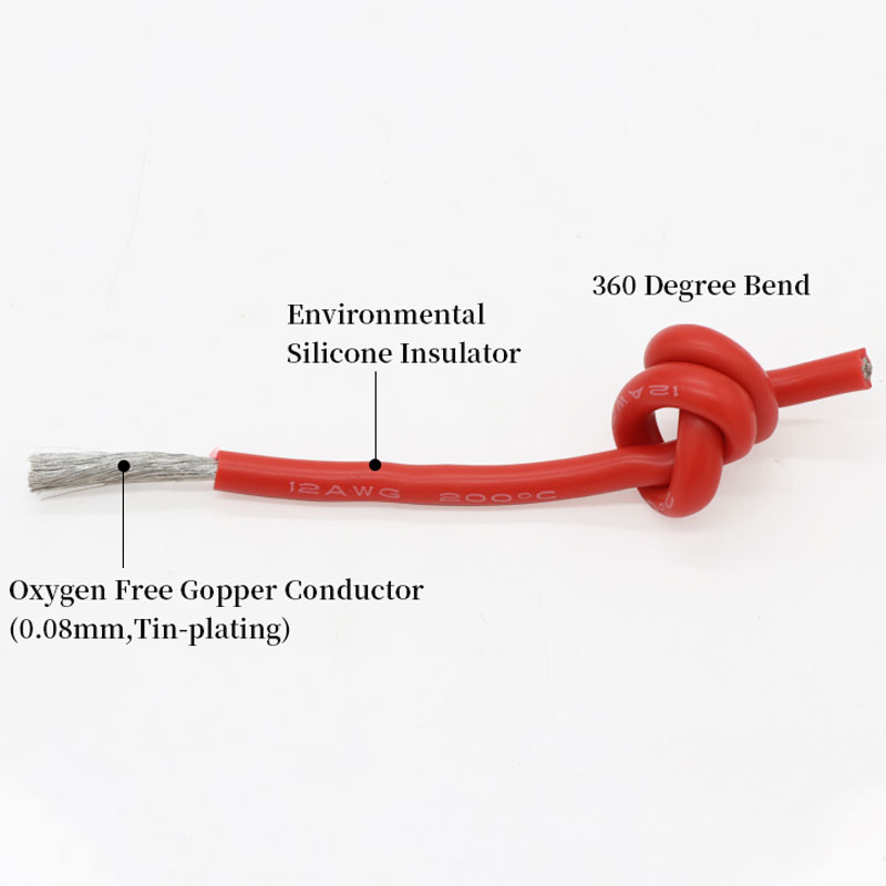 1M/5M hittebestendige kabel 30 28 26 24 22 20 18 16 15 14 12 10 8AWG Ultra Zachte Siliconen Draad Hoge Temperatuur Flexibele Koper