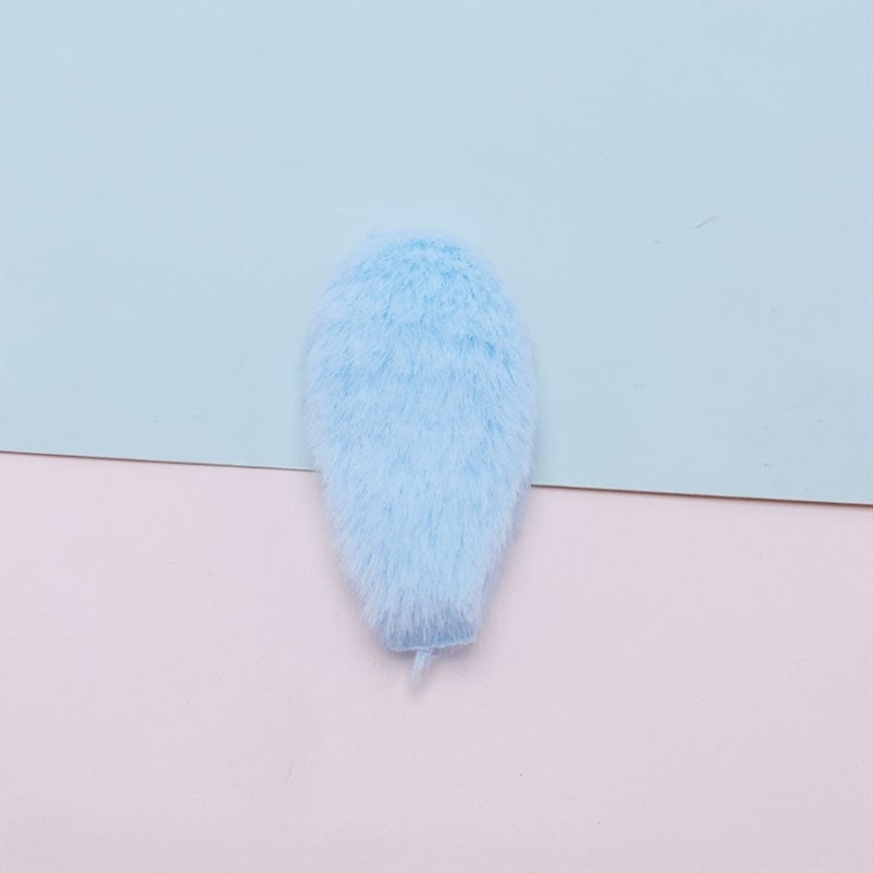 652F 10 Uds. Orejas conejo peluche dibujos animados DIY apliques acolchados decoración cola caballo hecha a mano