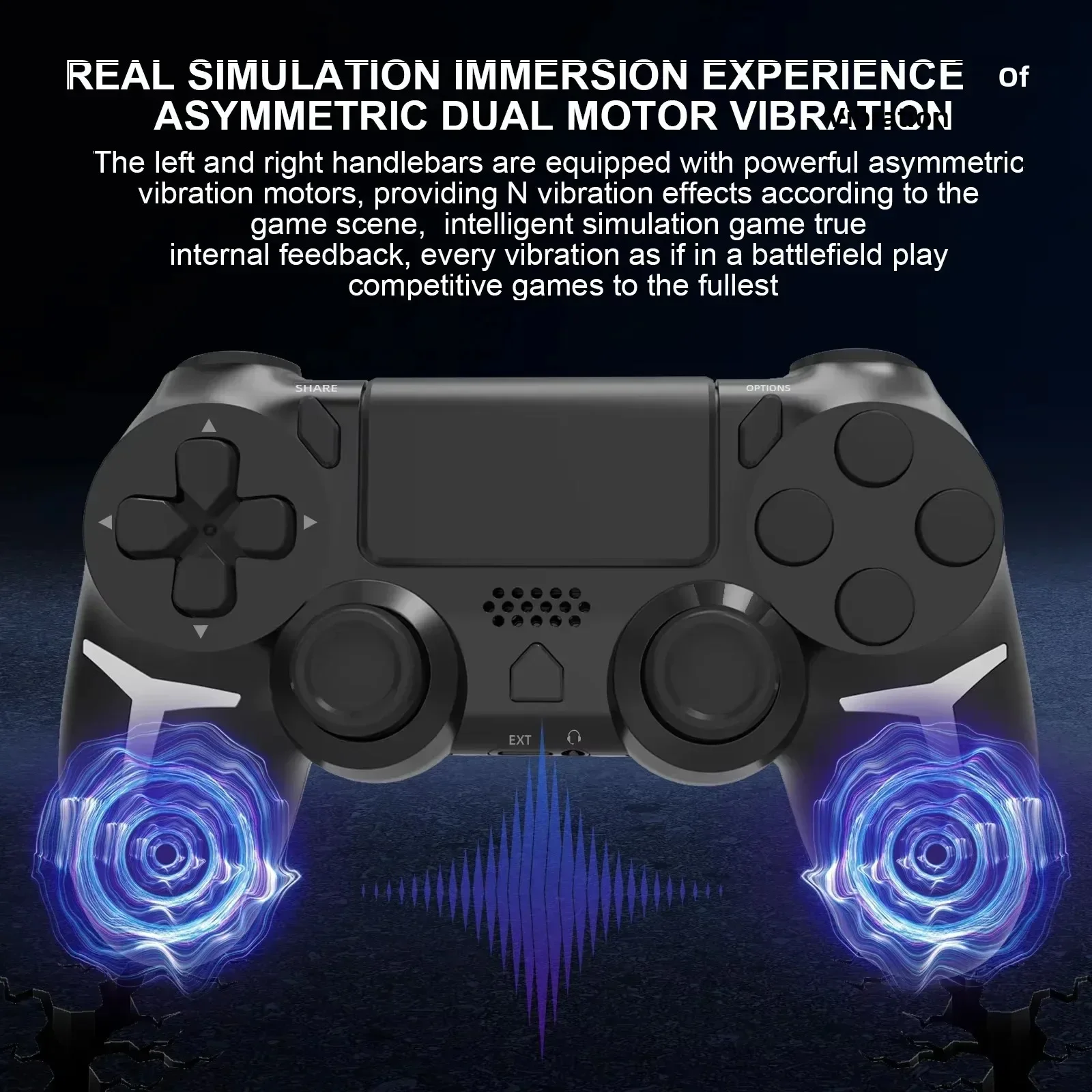 GAMINJA Wireless Gamepad with 6-Axis Gyroscope Dual Vibration Touch Pad - Bluetooth Controller for PS4 PS3 Console And PC