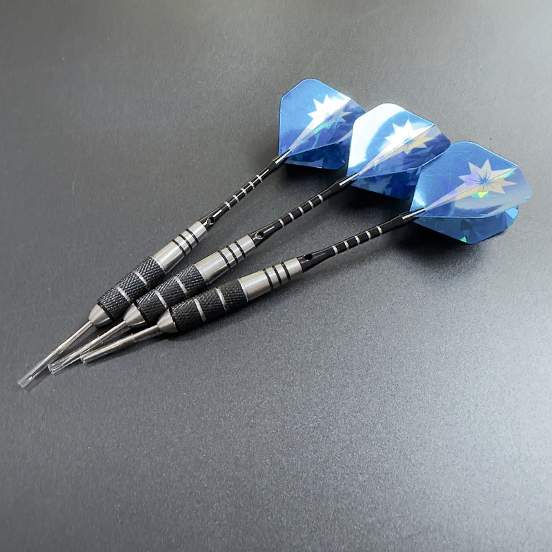 3 ピース/セットの金属高級ステンレス鉄針ダーツ 22 グラム競争トレーニング黒アルミロッドレーザーウィングエンターテイメント
