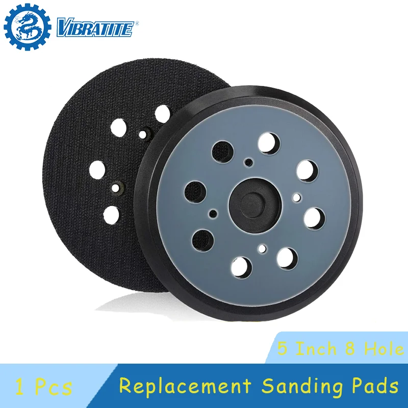 Almohadillas de lijado de repuesto de 5 pulgadas y 8 agujeros, 1 Uds., almohadilla lijadora de gancho y bucle Universal, placas de respaldo orbital para Ryobi 030157001018