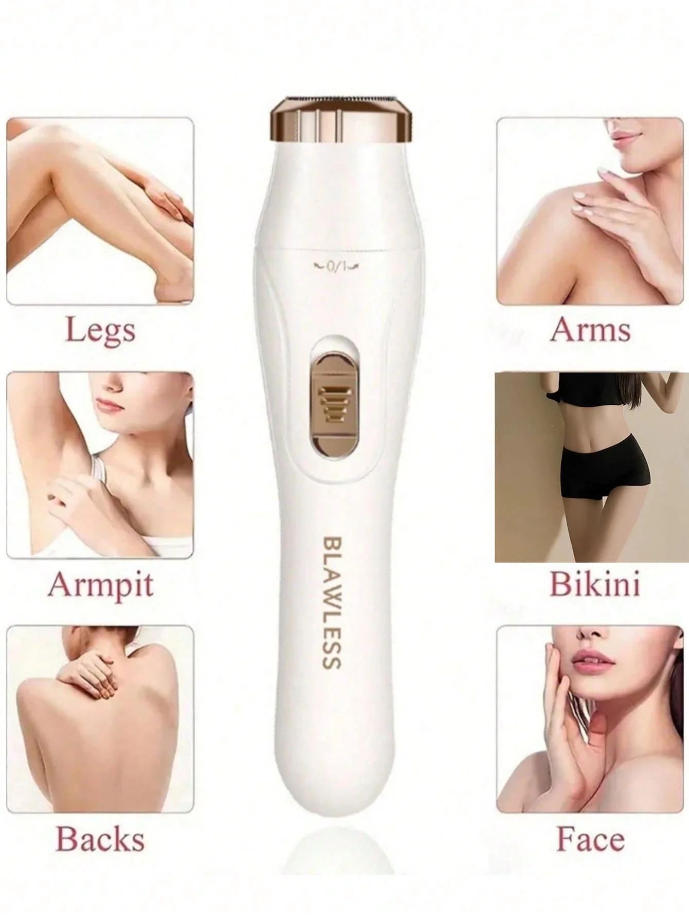 Rasoio ricaricabile per donna Rasoio per donna Rasoio per rimozione peli del viso senza fili Trimmer per bikini Rasoio elettrico per gambe