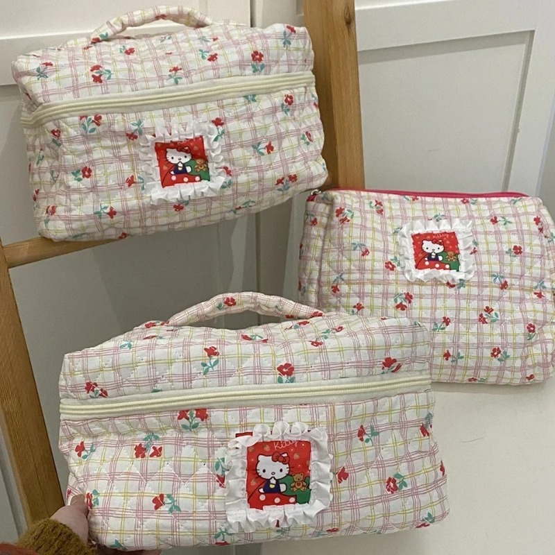 MINISO ファッション女性かわいい大容量猫プリント化粧バッグレディース Instagram 旅行ポータブルトイレバッグ学生ペンケース
