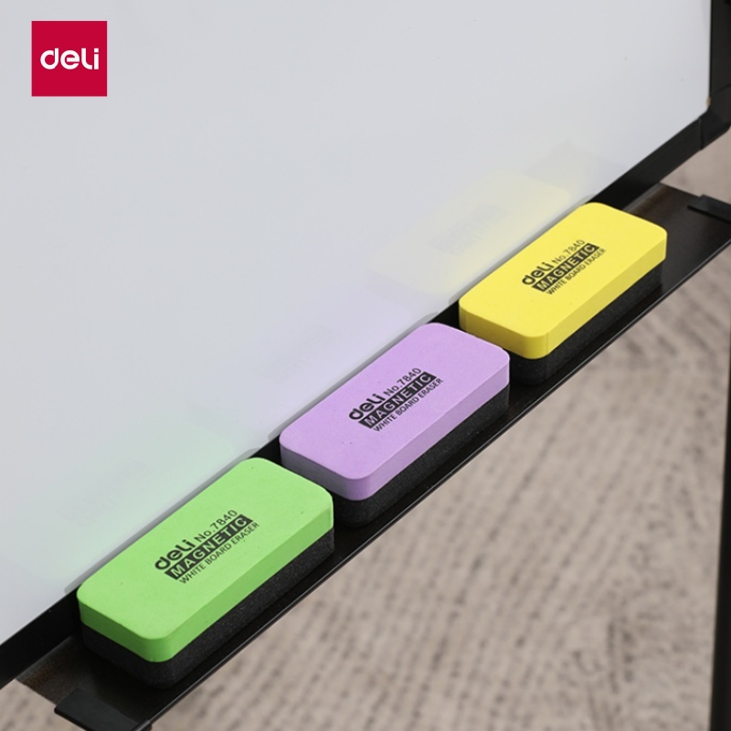 DELI Magnetic Whiteboard Eraser Strong Hold Blackboard Cleaner Dustless Wiper for Classroom Office Home & School Supplies