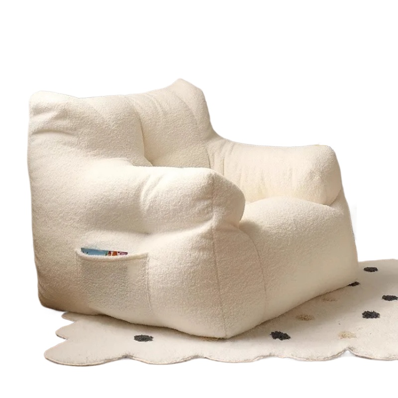 Cute Children's Reading Sofa, Small Cotton and Linen Lamb Chair, Removable Washable Fabric Seat, Lazy Sofa Children's